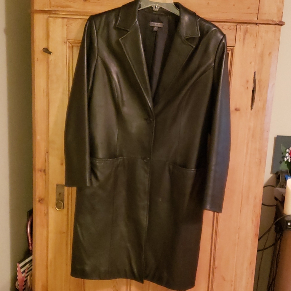 Black Leather Long Coat